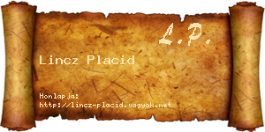 Lincz Placid névjegykártya
